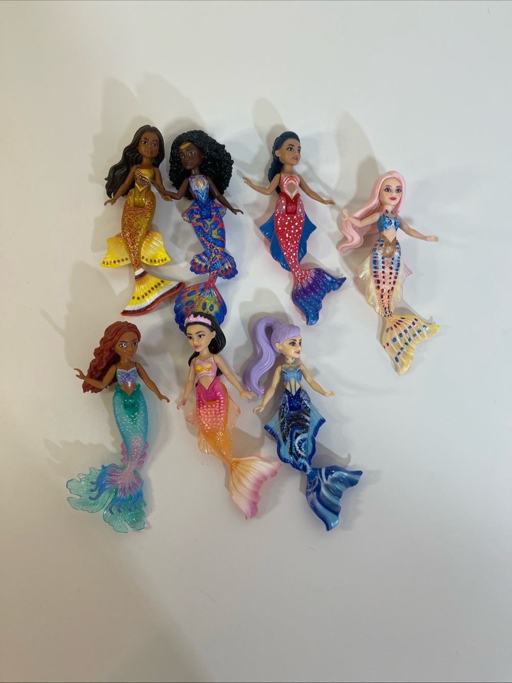 Disney The Little Mermaid Live Action Movie Figures Lot of 7 Ariel and Sisters